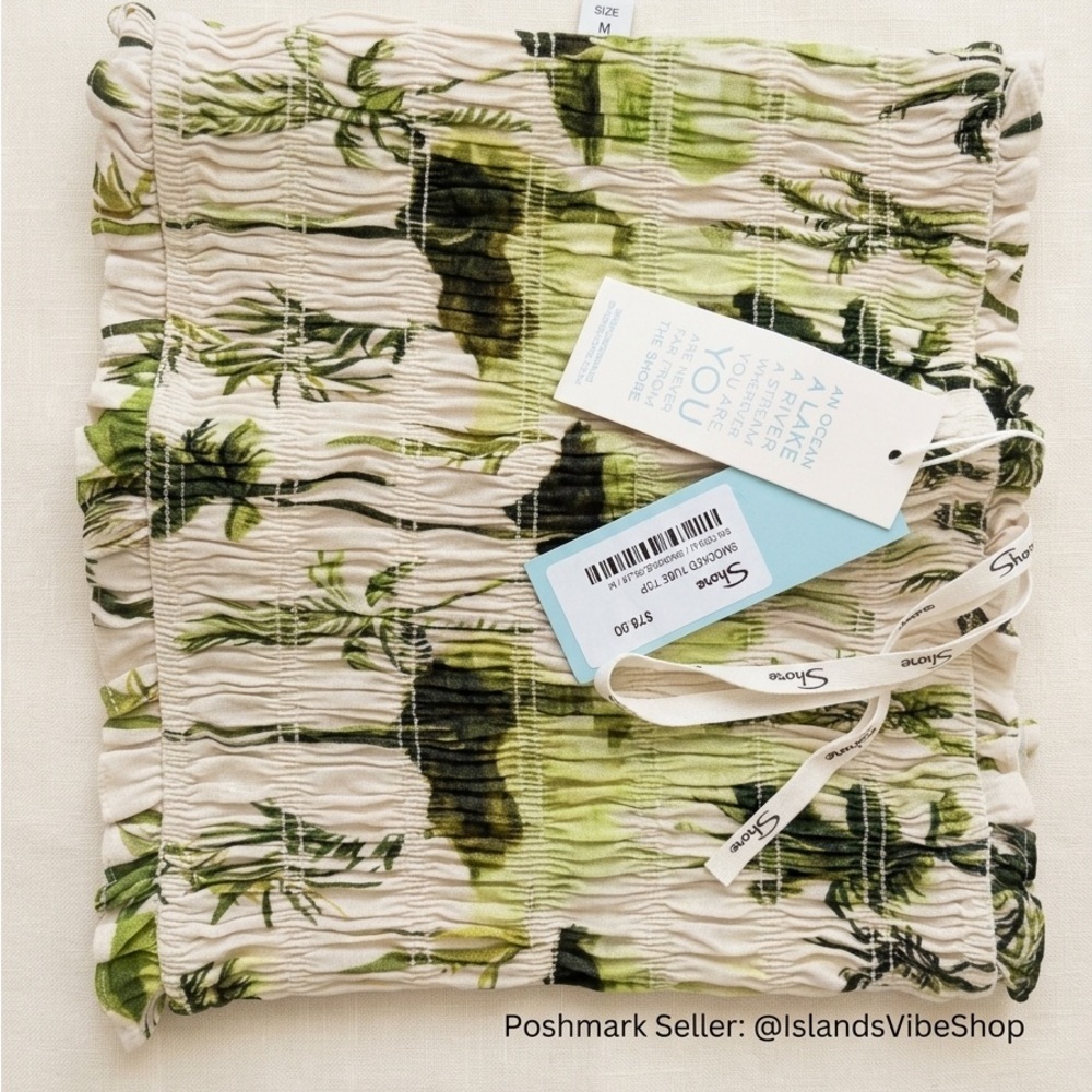 33.Shore Tropical Paradise Smocked Tube Top - New with Tags